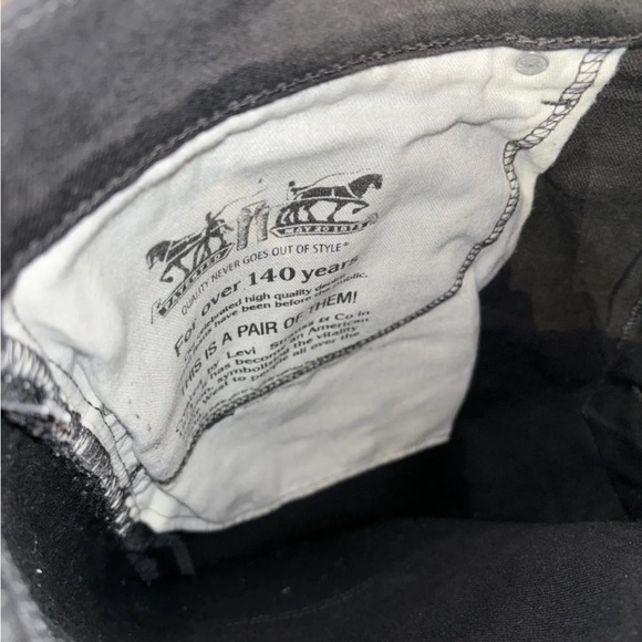 Levi’s 559 Black Denim Jeans 38x30 Relaxed Straight Stretch  Pants Mid Rise - Picture 5 of 6